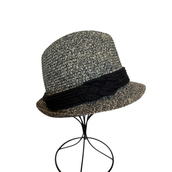D&Y Classic Casual Straw Fedora OSFM Braided Band Hat Travel Beach Vacation - Picture 4 of 8